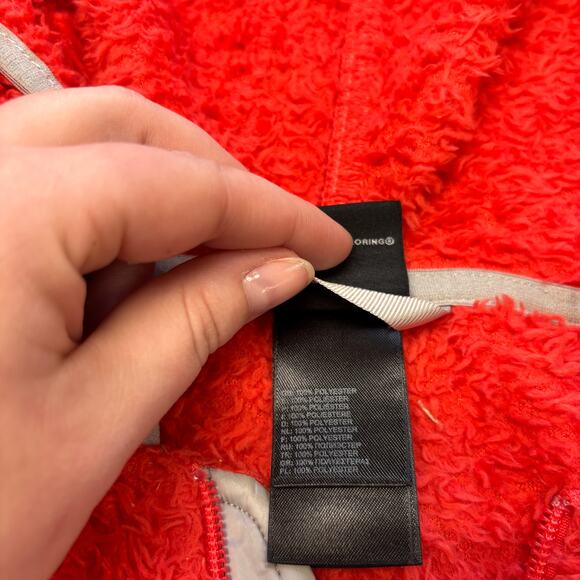The North Face Jacket Fuzzy‎ Sherpa Fleece Coral Orange Womens S Full Zip Hooded - Picture 7 of 8
